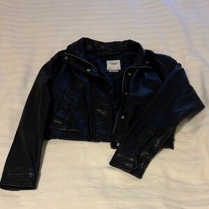 Abercrombie & Fitch Black Vegan Leather Jacket